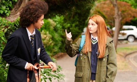 Zac Looker and Emily Carey in Geek Girl.