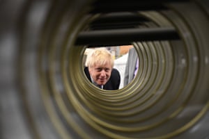 Boris Johnson visits a washing machine manufacturer in Newton Aycliffe, England