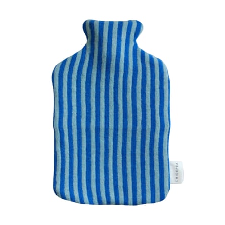 Glassette CHICKPEA Bright Blue & Blue Bold Stripe hot-water bottle