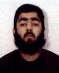 Usman Khan in a police mugshot from the time of his original arrest.