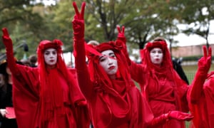 Climate crisis activists demonstrate in New York City where Extinction Rebellion organizers expect several thousand to congregate this week.