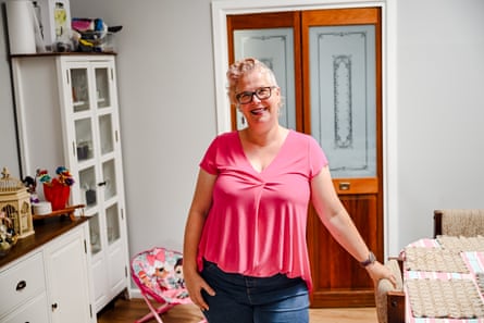 Beck Carter in the kitchen of her house