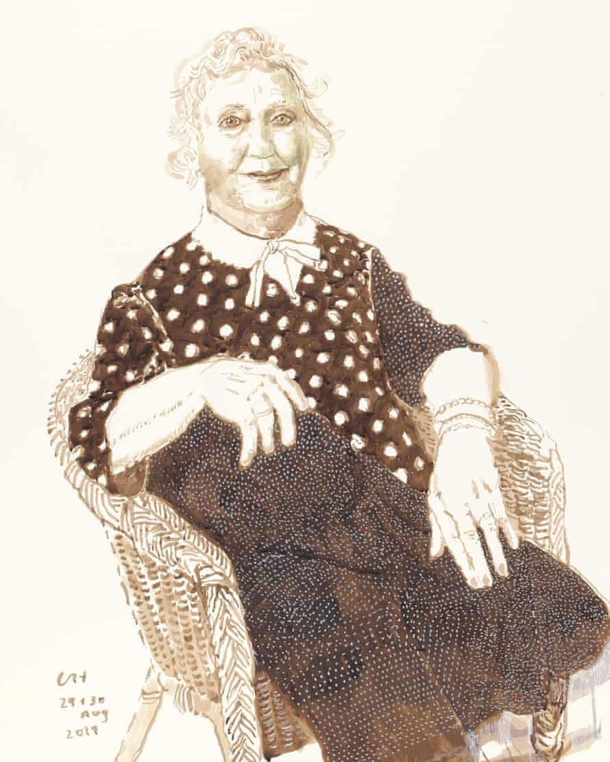 ‘Celia Birtwell, 29 and 30 Aug 2019’ by David Hockney, which features in his exhibition David Hockney: Drawing from Life, at the National Portrait Gallery in London.