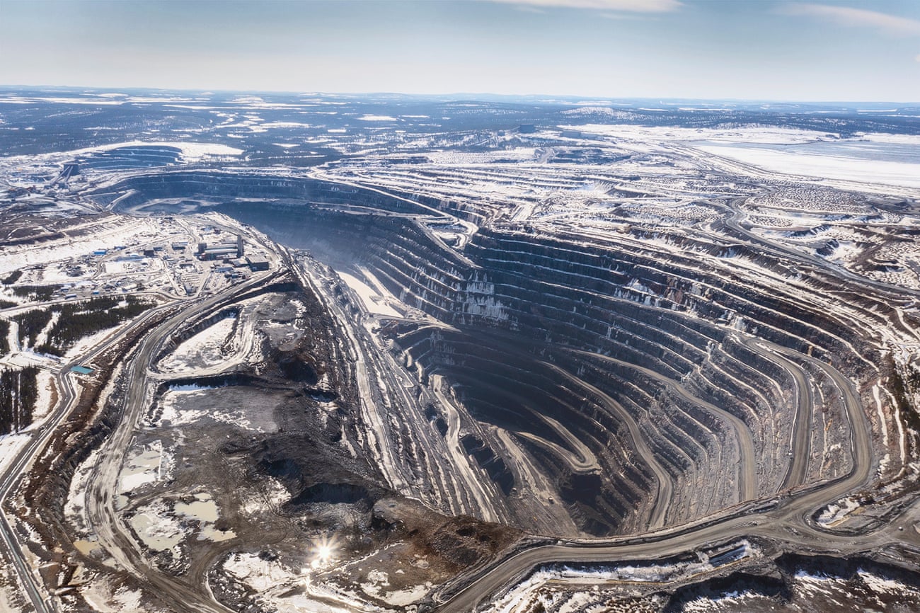 Aerial view of the open Gällivare mine