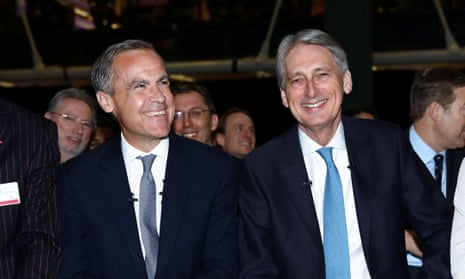 Mark Carney and Philip Hammond grinning broadly