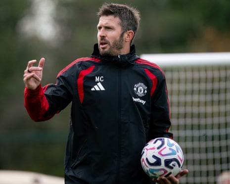 Michael Carrick at a Manchester United training session this week