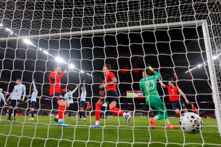 Ben White scores late on for England after a dismal affair