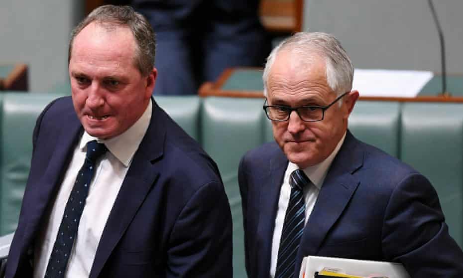 Australia’s deputy prime minister Barnaby Joyce (left, with prime minister Malcolm Turnbull) could be ineligible to sit in parliament as a dual citizen.