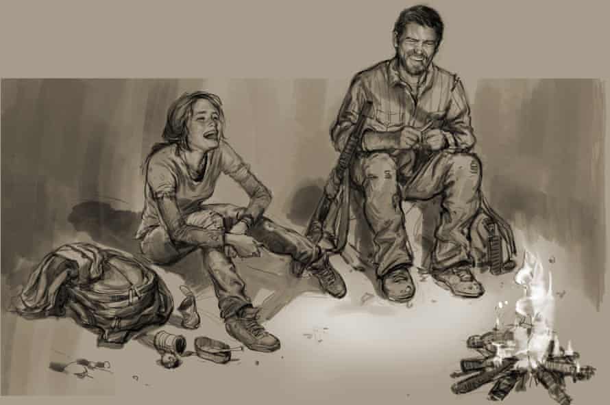 Campfire bonding … concept art from The Last of Us.