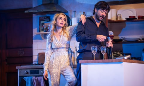 Lily Collins and Álvaro Morte in Barcelona.