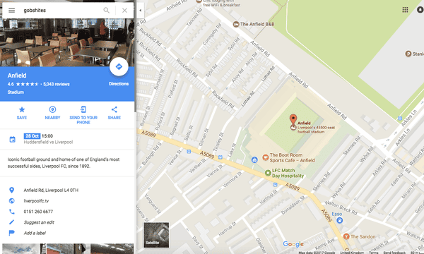 Pranksters Turn Google Maps Blue With New Search Term For Anfield Football The Guardian