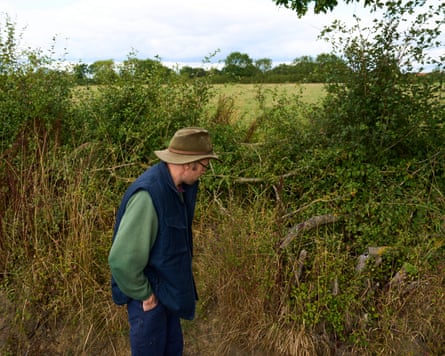 Robert Rose alongside a hedgerow at Rosewood Farm