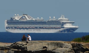 The Ruby Princess sits off the coast of Sydney, 5 April 2020