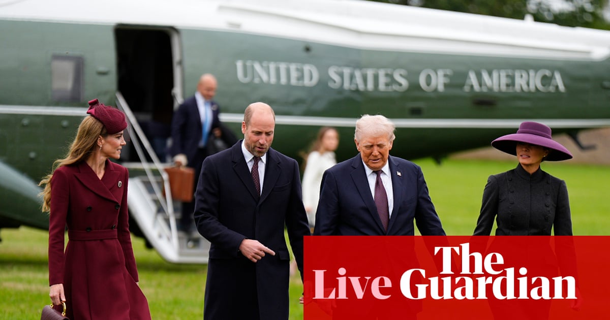 Donald Trump greeted by William and Kate after landing in Windsor – UK ...