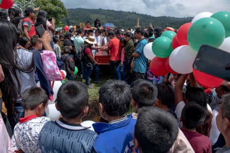 The burial of Breiner David Cucuñame on 17 January 2022 in Las Delicias, his home village