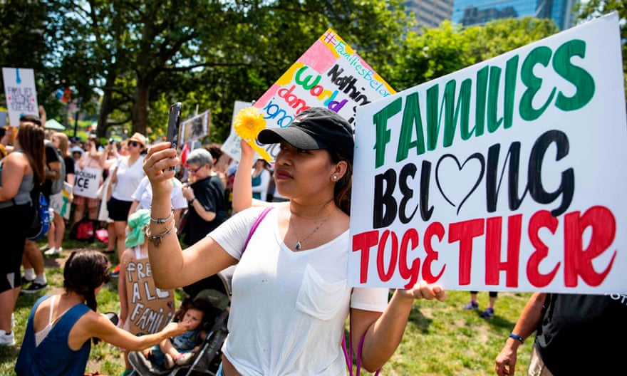 A rally against Donald Trump’s immigrant family separation policies in Philadelphia, Pennsylvania, 30 June 2018.