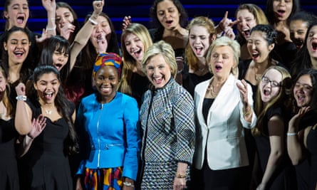 Hillary Clinton at the Women in the World Conference on 23 April 2015 in New York City.