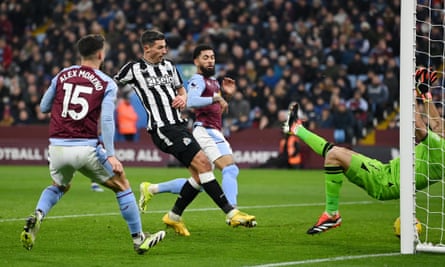 Newcastle’s Fabian Schär taps in from close range for his second goal of the game