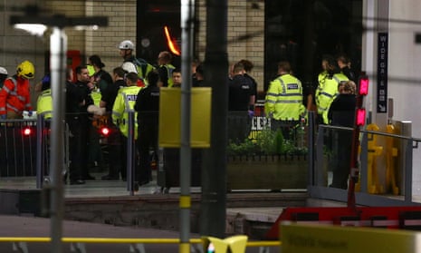 E Police Respond To An Incident At Manchester ArenaMANCHESTER, ENGLAND - Emergency services at Victoria Railway Station, close to the Manchester Arena on May 23, 2017 in Manchester, England. There have been reports of explosions at Manchester Arena where Ariana Grande had performed this evening. Greater Manchester Police have have confirmed there are fatalities and warned people to stay away from the area. (Photo by Dave Thompson/Getty Images)