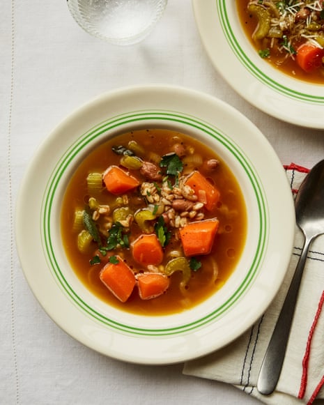 Slow-roast lamb and a comforting vegetable soup: Skye Gyngell's