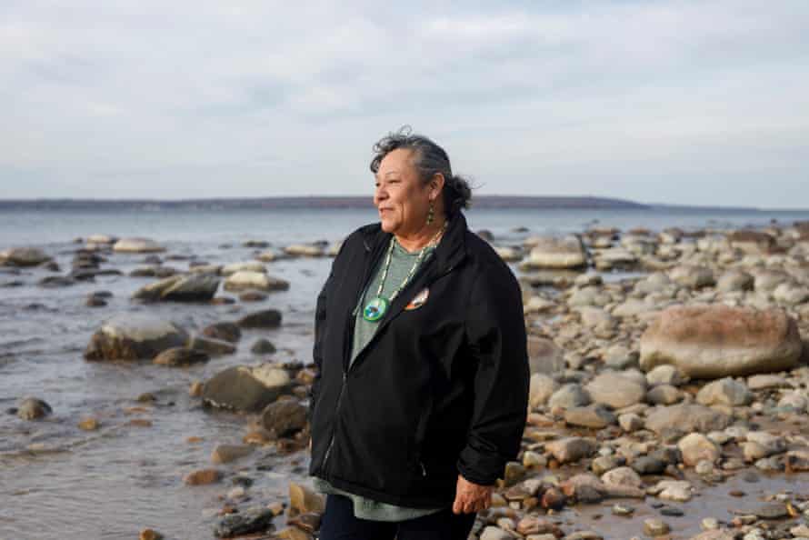 Elizabeth Brass Elson on the shore of Georgian Bay, in Lafontaine, Ontario.