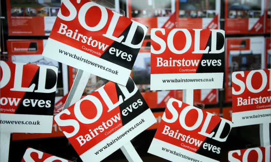 A montage of ‘Sold’ signs in a Bairstow Eves estate agent
