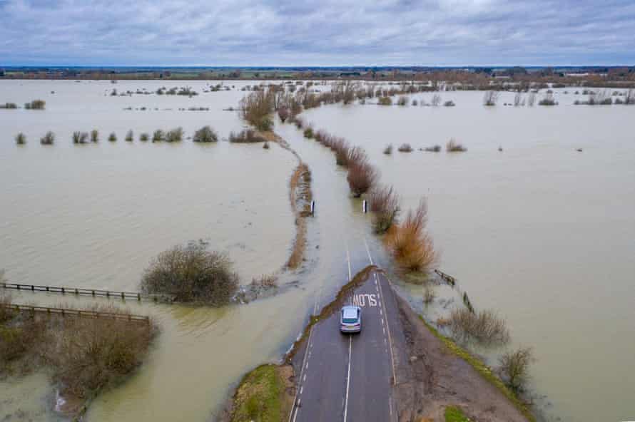 Flooding in Welney on the Norfolk/Cambridgeshire border.