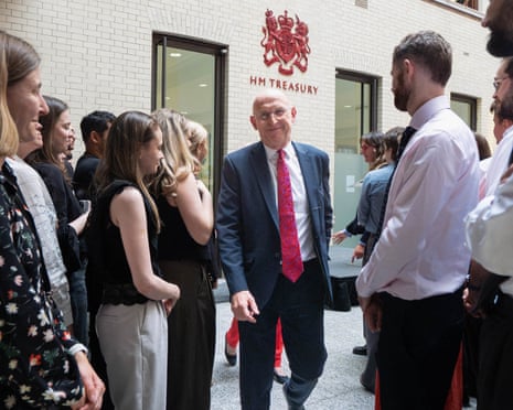 John Healey at the Treasury to address staff after becoming chancellor, London, 21 July 2026.