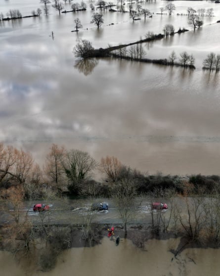 flooded fields and road