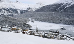 A general view shows an Alpine resort, as the spread of the coronavirus continues, in St. Moritz, Switzerland.