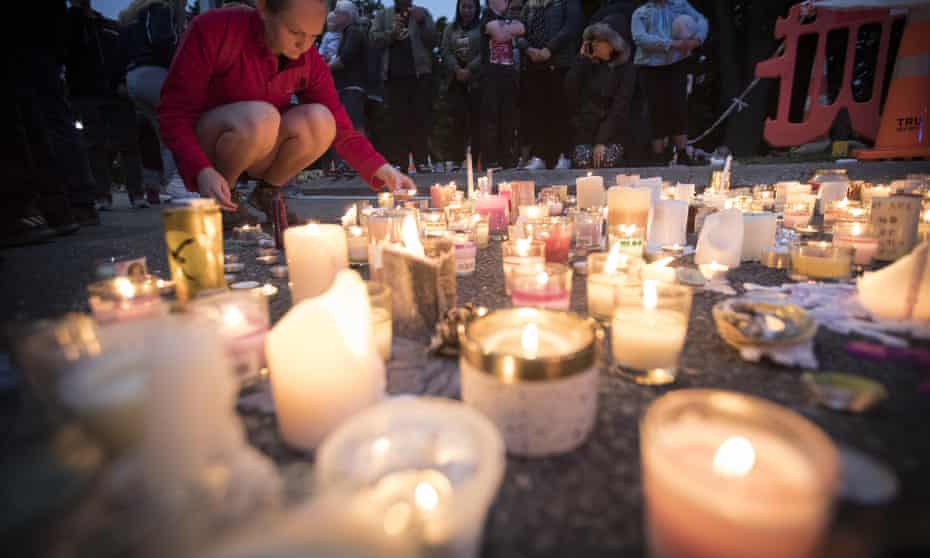 Candles are placed to commemorate the victims of the Christchurch mosque shootings of 15 March 2019