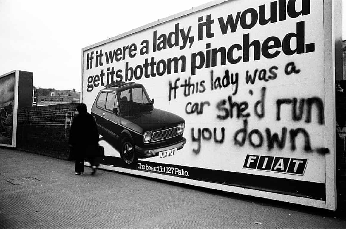 Jill Posener, Fiat ad, London, 1979.