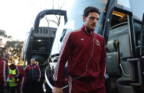 Declan Rice is back in the Arsenal team after missing their win over Aston Villa.