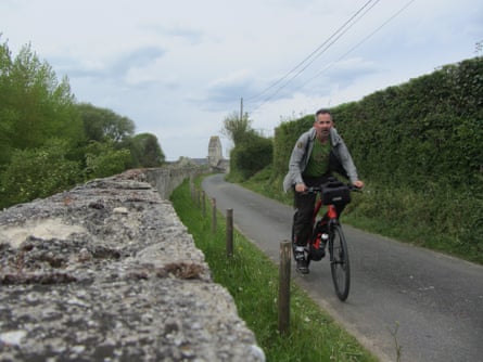 Dixe explores the Normandy countryside on his electric bike