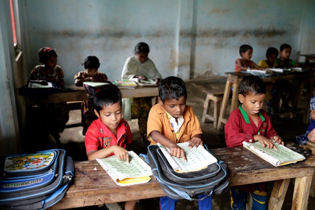 Children attend classes at the Gulni Tea Garden Primary School, where they learn about hygiene and sanitation.