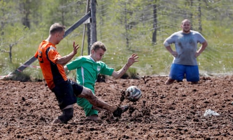 Dozens of footballers have taken part in the Russian Swamp football cup near Saint Petersburg to earn a place in the Swamp Soccer World Cup
