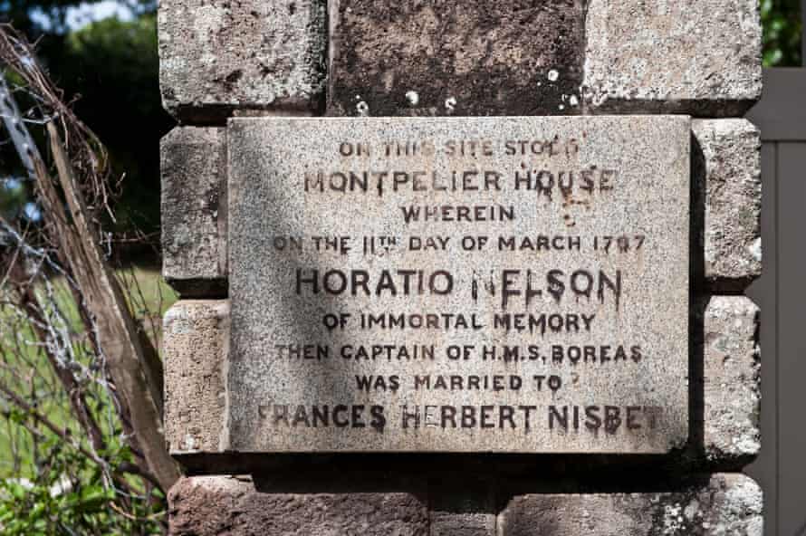 Sign for Montpelier House, where Horatio Nelson, then captain of HMS Boreas, married Frances Herbert Nisbet on March 11, 1787.