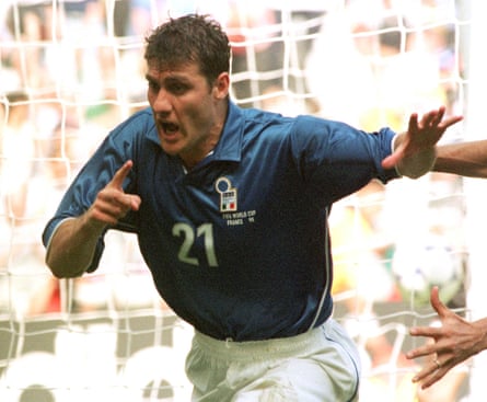 Christian Vieri playing for Italy
