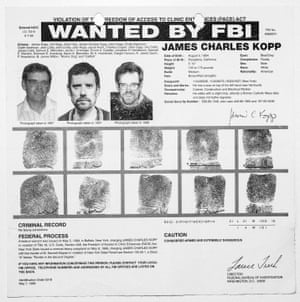 An FBI warrant for James Kopp, a member of The Lambs of Christ, who killed a doctor who worked at an New York abortion clinic in 1998.