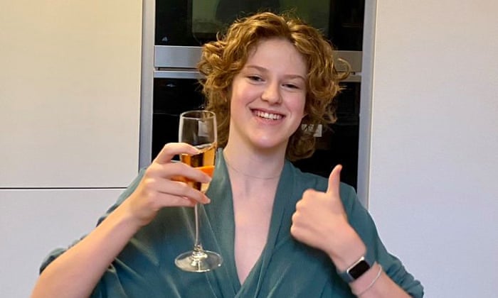 Agnes celebrating her GCSEs
