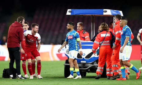 Aaron Ramsey (left) was injured during Arsenal’s win over Napoli