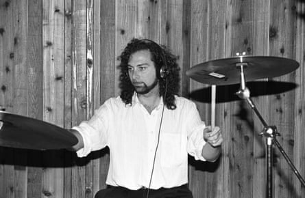 Bobby Z drumming on a session in Minneapolis, April 1989.