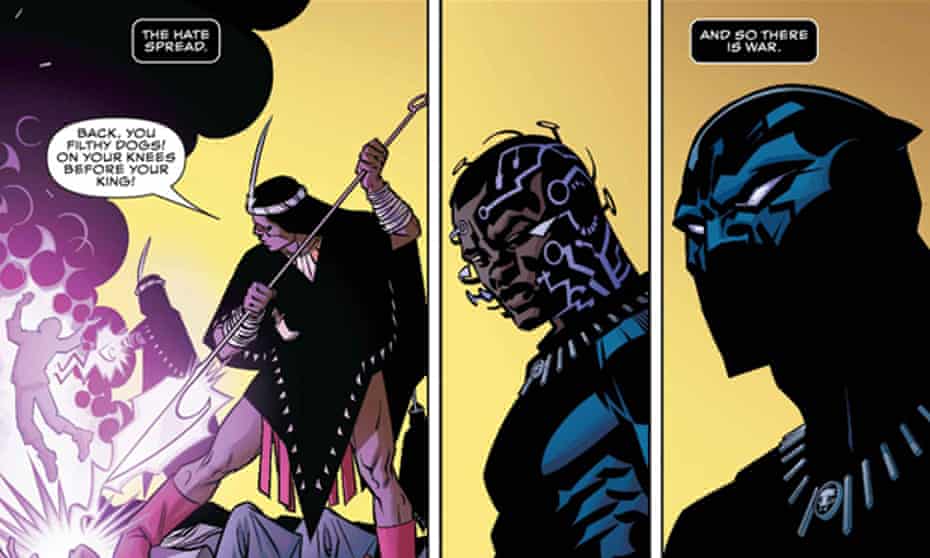frames from Issue 1 of Ta-Nehisi’s Black Panther comic.