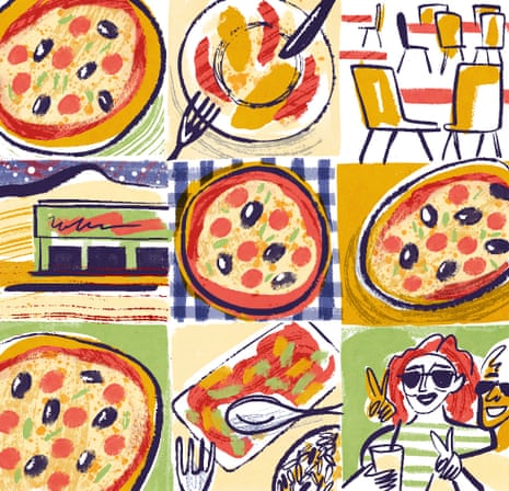 illustration of pizzas