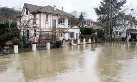  Flood of the Seine in the Yvelines on January 29, 2018 in Villennes sur Seine, France.