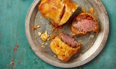 Yotam Ottolenghi’s lamb wellington with manchego, almonds and smoked aubergine