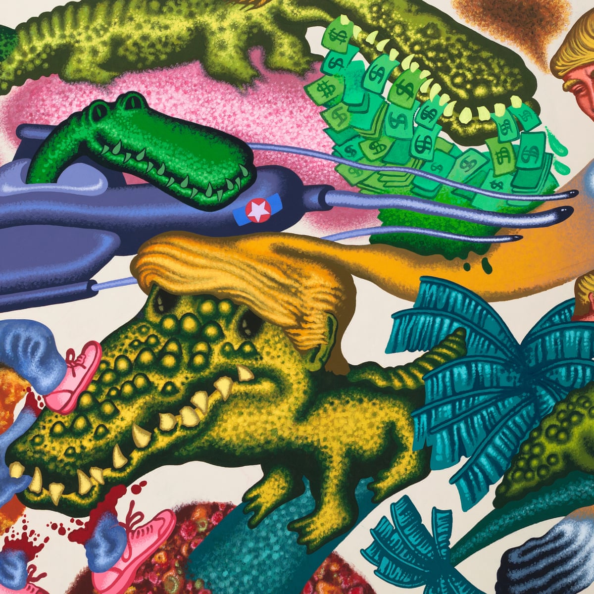 Peter Saul S Donald Trump In Florida Reptilian Political Satire