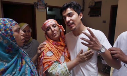 Family members comfort Hassan Khan