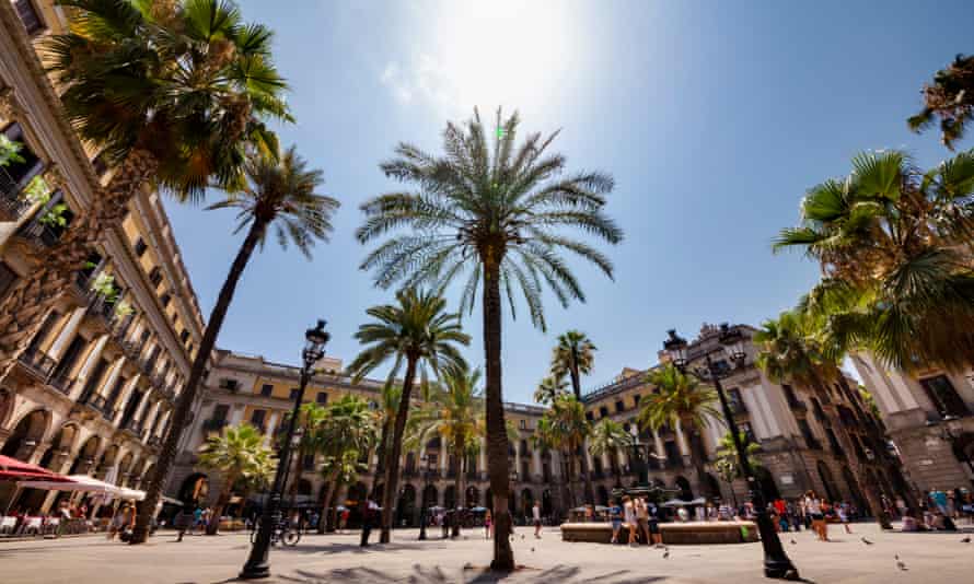 Soak it up: Placa Reial in the Barri Gotic district of Barcelona.