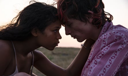 Taylor Russell and Timothée Chalamet in Bones and All.